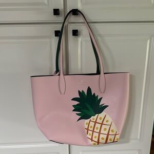 Kate Spade reversable Pink and Green Tropical Tote